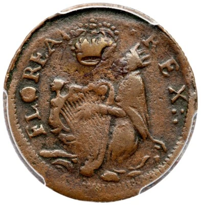 1670s M 3c.1-Fb.1 R-7 PCGS XF 40 St. Patrick Farthing Colonial Coin - Image 1 of 3