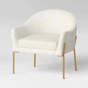 Gladden Barrel Accent Chair Cream Boucle/Brass - Threshold™ - Picture 1 of 13