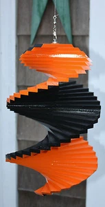 HALLOWEEN Black Orange painted wood wooden spinner patio porch spiral spin - Picture 1 of 6