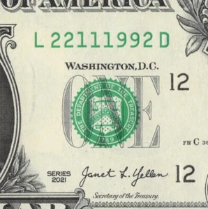 NOV 22 1992 Birthday Date Note Fancy Serial Number One Dollar Bill Crisp UNC - Picture 1 of 12