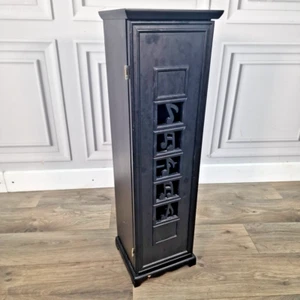 Armario de almacenamiento de CD negro estrecho - Puerta para notas musicales - Unidad de estantes moderna - Imagen 1 de 24