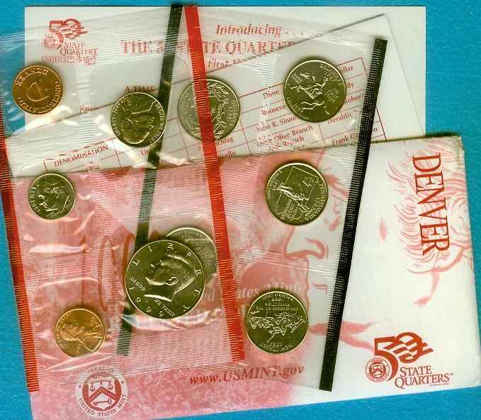 1999 D U.S.Uncirculated Mint Set 9 Coins from the Denver mint.   - Image 1 of 1