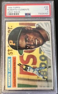 Roberto Clemente 1956 Topps PSA 1 Graded Gray Back MLB Baseball Card Vintage #33
