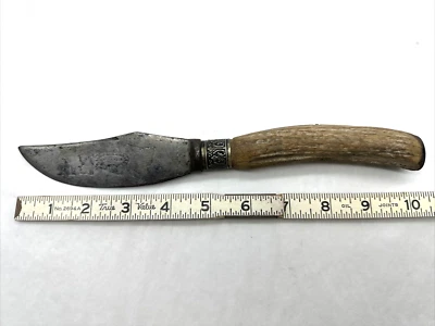 Sheffield England Vintage Hunting Knife Antler Handle READ! - Image 1 of 4