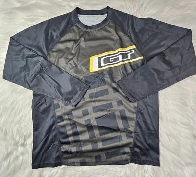 Camiseta GT BMX bicicleta ciclismo preto cinza amarelo tamanho M Y2k roda zíper bolso traseiro - Imagem 1 de 4