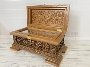 Reliquienbox orthodox christlich geschnitzt Holz handgeschnitzt 12,6 Zoll - Bild 1 von 12
