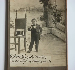 1900s Antique Cabinet Card Photograph Little Lord Robert Smallest Circus Man  - Picture 1 of 3