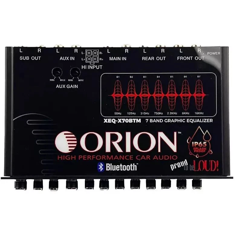 ORION XEQ-X70BTM 7-BAND GRAPHIC EQUALIZER HALF-DIN BLUETOOTH CAR EQ IPX5 MARINE