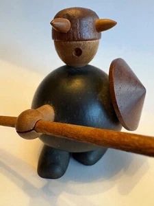 Vintage Jacob Jensen Wikinger von Dänemark handgefertigt Holz MCM Schild Hörner - Bild 1 von 9