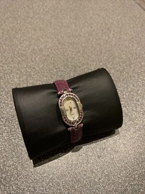 925 Sterling Silver And Amethyst Ladies Watch Mother Of Pearl - image 1 of 4