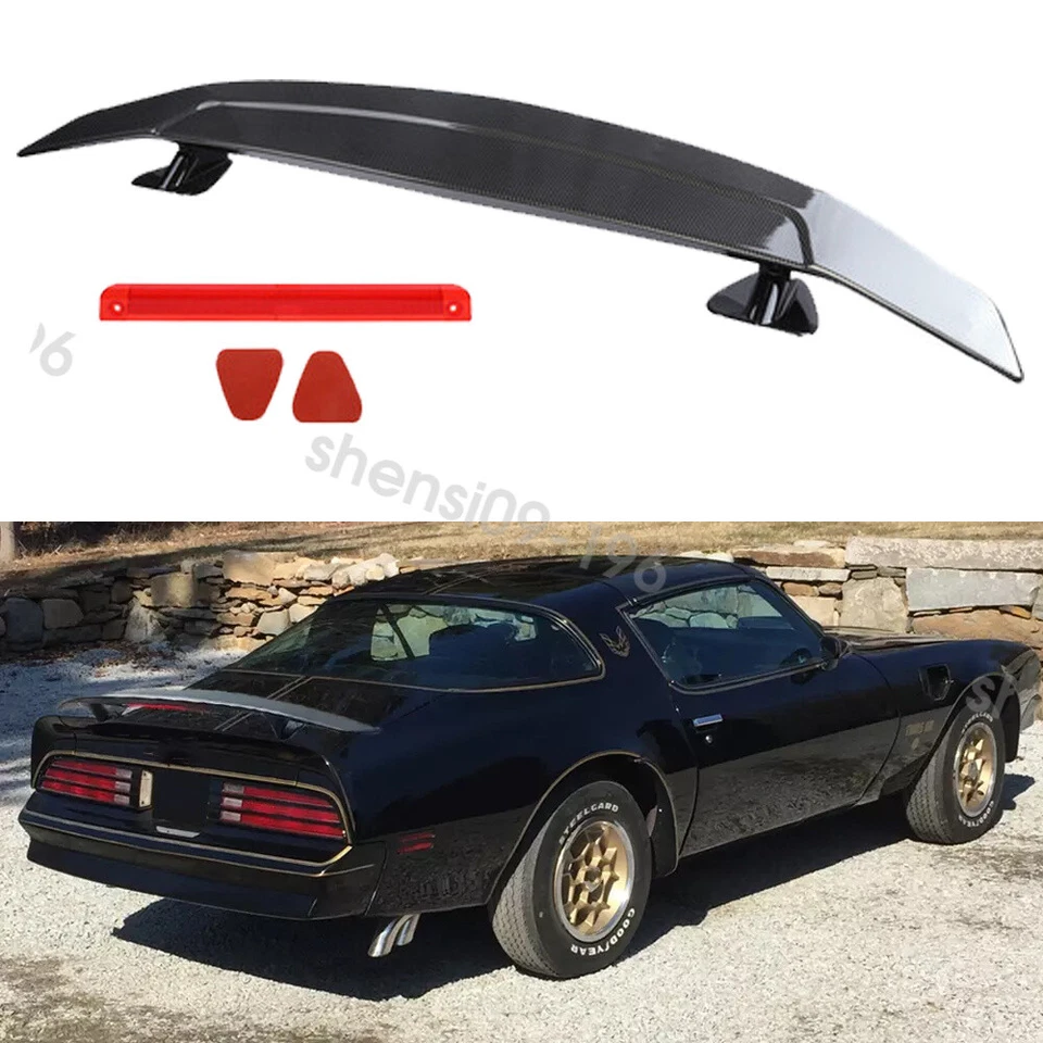 For Pontiac Firebird 46" Carbon Fiber Style Rear Trunk Spoiler Wing Lip Foto 1 de 4