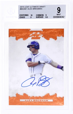 2015 Leaf Ultimate Draft Alex Bregman Auto #BAAB1 BGS 9/10 - Image 1 of 2