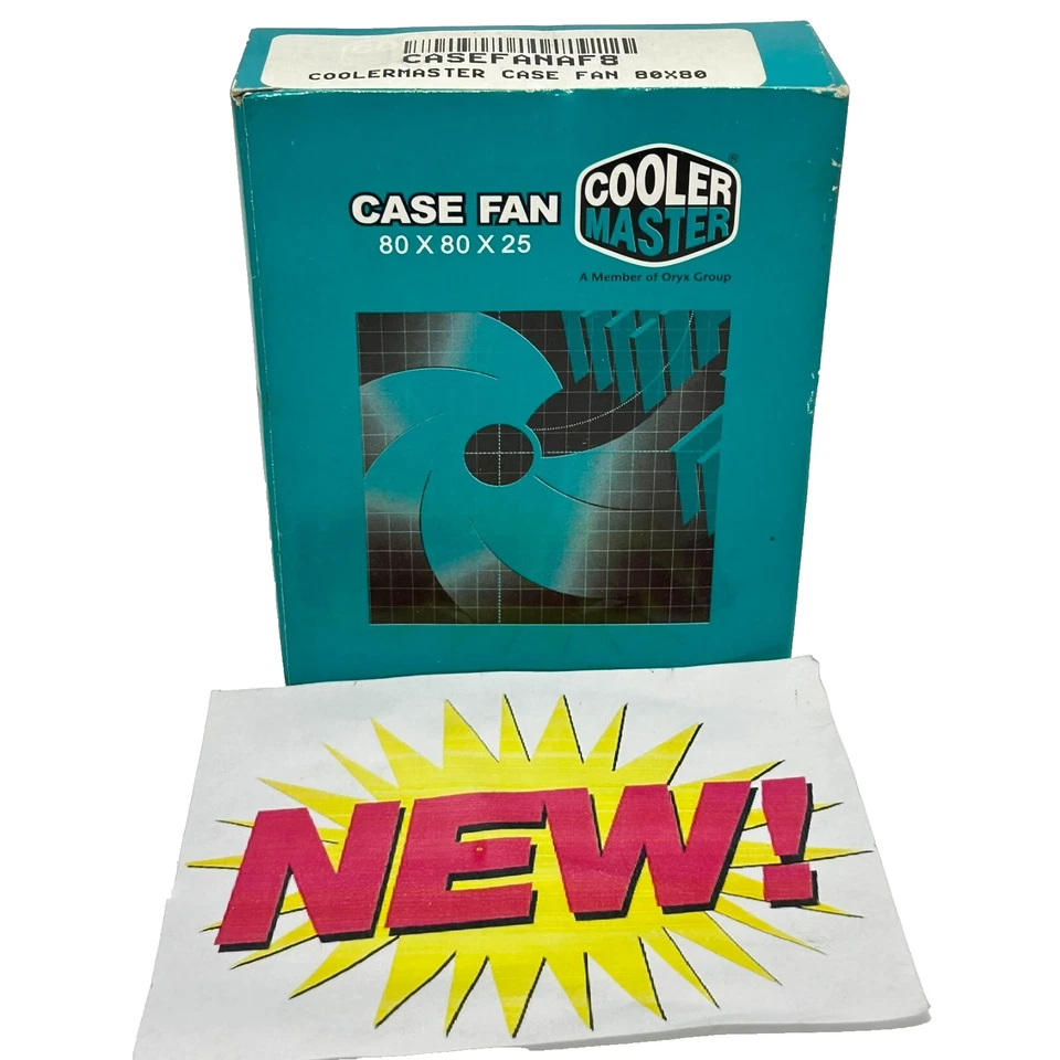 Genuine Cooler Master Black Plastic Sleeve 80 x 80 x 25 CPU Case Fan Sealed - Image 1 of 4