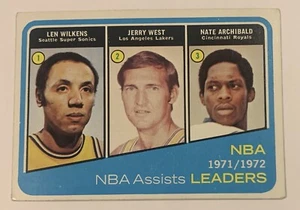 1972 Topps Basketball #176 NBA Assist Leaders West Archibald Wilkens - Centered - Picture 1 of 3