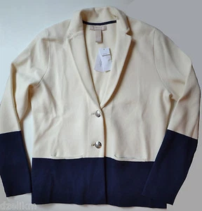 Neu mit Etikett Banana Republic Jersey-Blazer Colorblock Baumwollmischung Größe L - Bild 1 von 7