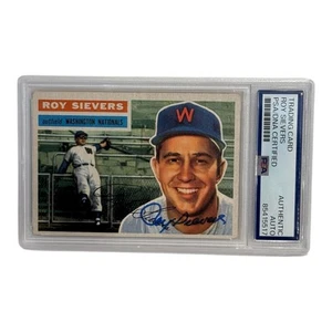 1956 Topps #75b Roy Sievers PSA Encapsulated Autographed Trading Card - Bild 1 von 2