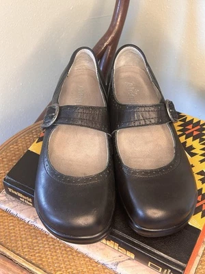 Alegria Kourtney Eur 40 Negro Mary Jane Cierre de Gancho y Lazo Cuero Napa 9.5 Foto 1 de 4