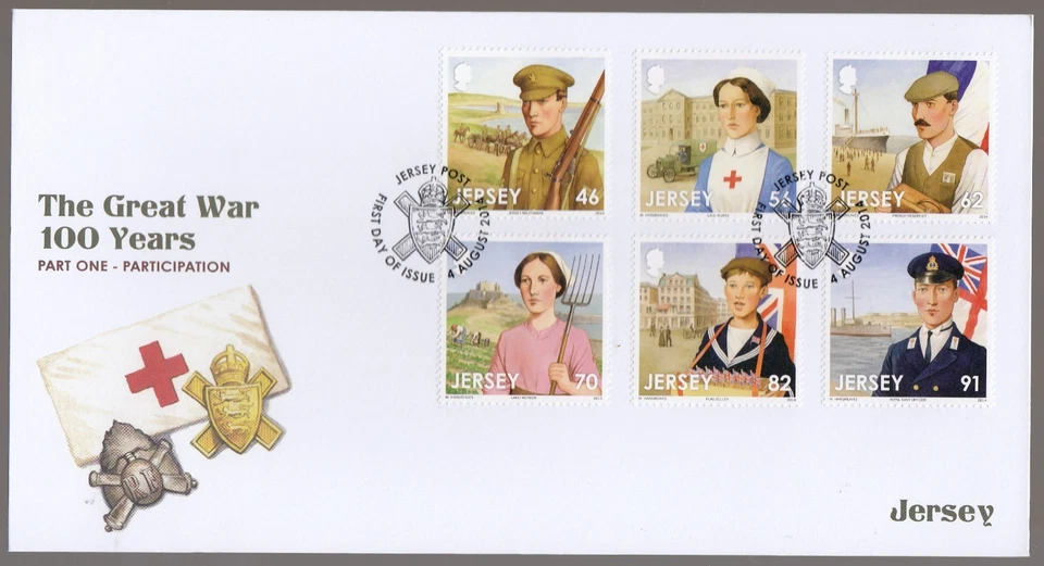 Jersey 2014 FDC The Great War  Part One - Participation - Image 1 of 1