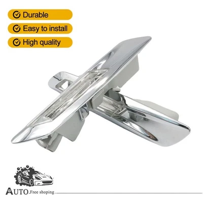 For BMW 528i 535i 550i F10 Silver Tone 2PCS Side Marker Turn Signal Amber Light - Imagem 1 de 4