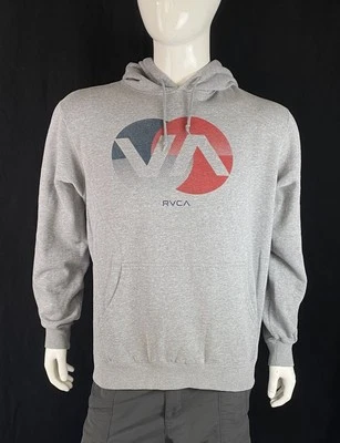 RVCA Mastercard Graphic Gray Pullover Hoodie, A Grade, Men's Size Large - Image 1 of 4
