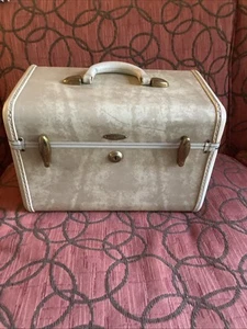 Valigetta treno Samsonite Shwayder Bros beige - anni '50 - VINTAGE con specchio e vassoio - Foto 1 di 17
