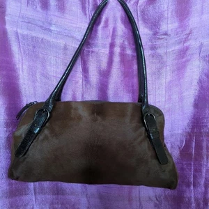 [Casi Como Nuevo] MIU MIU Archivo Pelo de Poni Cuero Bolso Marrón Harako De Colección Raro - Imagen 1 de 15