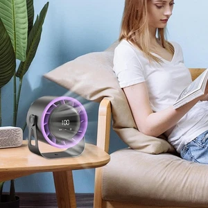 Battery Powered Portable Desk Fan with 100 Speed Settings and USB Charging - Picture 1 of 12
