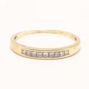 0.33ct Princess Diamond Half Eternity Channel Set Ring 18ct Yellow Gold Q 1/2 - Picture 1 of 5
