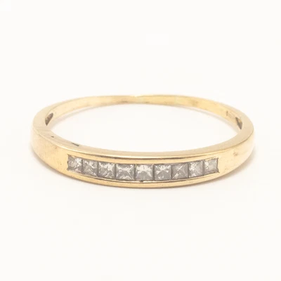 0.33ct Princess Diamond Half Eternity Channel Set Ring 18ct Yellow Gold Q 1/2 - Image 1 of 4