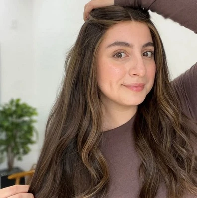 Peluca frontal de encaje 100 % peluca cabello humano 26 pulgadas marrón chocolate onda resaltada 13x4 Foto 1 de 4