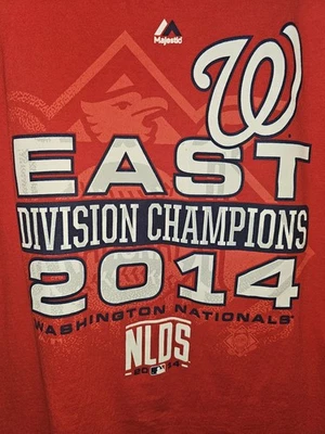 Camiseta grande de postemporada de los Nacionales de Washington 2014 roja con logotipo gráfico MLB Foto 1 de 4