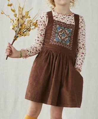 Matilda Jane Just Imagine Arya Micro Cord Jumper Dress & Lettuce Hem Top Set 8 - Image 1 of 4