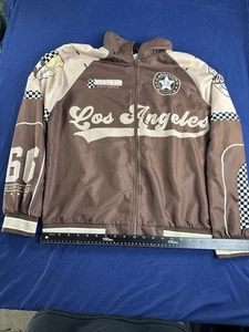 SHEIN Los Angeles capospalla giacca da stadio, marrone taglia media - Foto 1 di 10