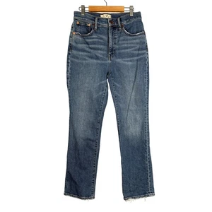 Madewell Slim Demi Boot Jeans Gr. 26 Medium Wash High Rise Raw Hem Stretch - Bild 1 von 8