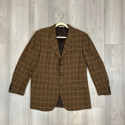 Blazer Belvest Italiano Lana Cachemira Talla US 44R Marrón Forrado Cierre de 3 Botones Foto 1 de 4