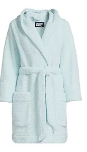 New Lands End XL Sherpa BATA CON CAPUCHA AZUL CLARO 18 X grande mujer - Imagen 1 de 6