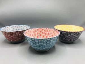 Tokyo Design Studios Set (3) Suppen-Müslischalen geometrische Wellen - Bild 1 von 16