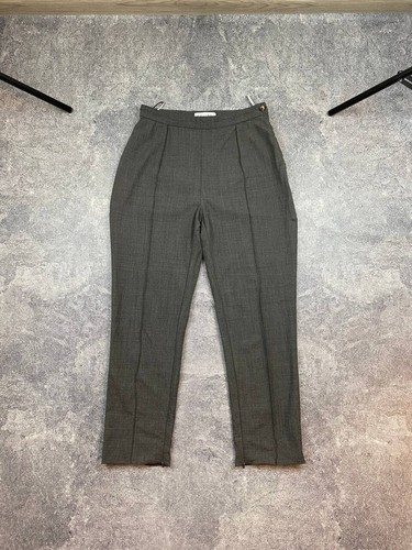 $985 100% originale lana Celine pantaloni classici grigi twill pantaloni 36
