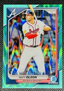 2024 Bowman Chrome Baseball Matt Olson Aqua RayWave Refractor /199 - Bild 1 von 3