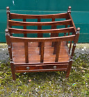 Vintage Mahogany Magazine Rack with drawer on casters