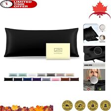 Soft Silk Body Pillowcase - Smooth, Breathable & Cooling - 20x54 inches - Black