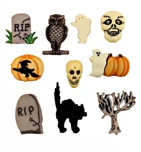Cementerio 4520 - Botones en abundancia - Variedad de Halloween - Chatarra de costura artesanal - Imagen 1 de 2
