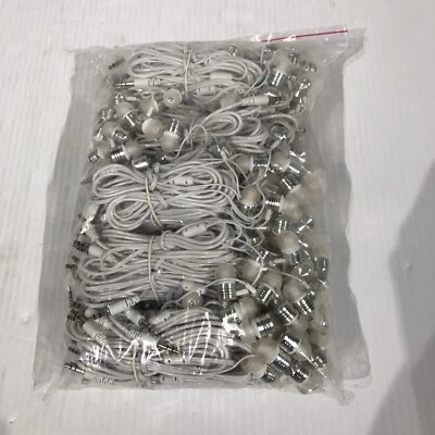 INEAR Disposable Headphones Earbuds Lot of 100 White 3.5mm Plug- NEW