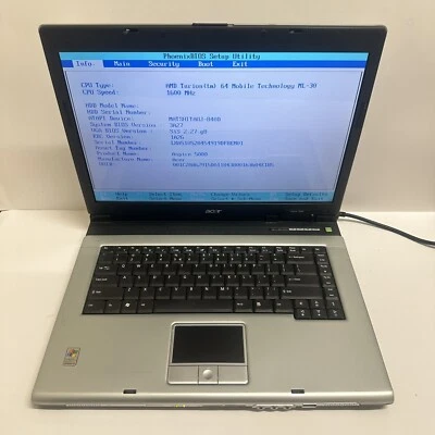 Acer Aspire 5000 Laptop 15.4” AMD Turion 64 512MB RAM No HDD - Read Description - Image 1 of 4