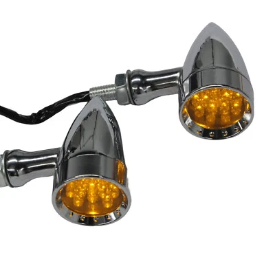 For Honda Rebel 250 CMX250C 2X Chrome Motorcycle LED Turn Signal Blinker Lights - Image 1 of 4