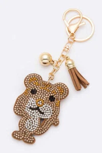 Rhinestone Groundhog Pillow Key Chain - Picture 1 of 2