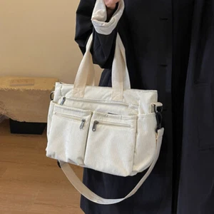 Women Crossbody Bag Large Capacity Hobo Bag Corduroy Tote Bag with Multi Pockets - Picture 1 of 16