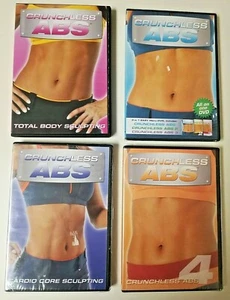 Crunchless Abs 4 Workout DVDs Ganzkörperkern fokussierte Workouts 3 versiegelt Neu im Karton - Bild 1 von 3