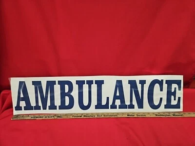 Ambulance Decal Sticker 32"x 5.75" Clear With Blue Lettering  - Image 1 of 2
