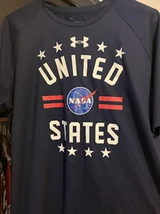 Under Armour - USA - NASA - Herren T-Shirt Blau Small - Polyester - Bild 1 von 3
